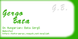 gergo bata business card